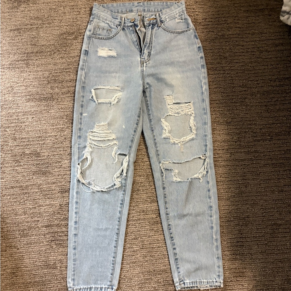 Distressed Light Blue Women's Jeans